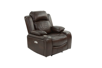 Parker Gel Leatherette Power Motion Recliner Chair - Brown