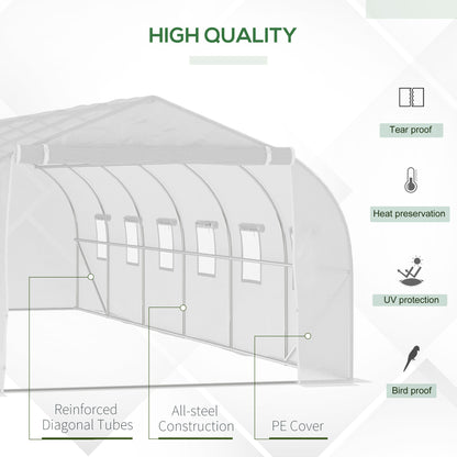 Emery 26' x 10' x 7' Walk-In Greenhouse Tunnel - White