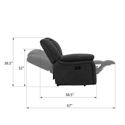 Marshall Black Reclining Console Loveseat