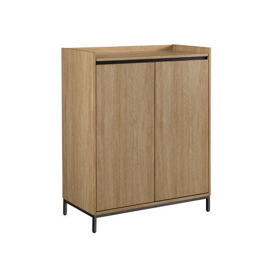 Ula Minimalist 2-Door Accent Cabinet - Light Brown