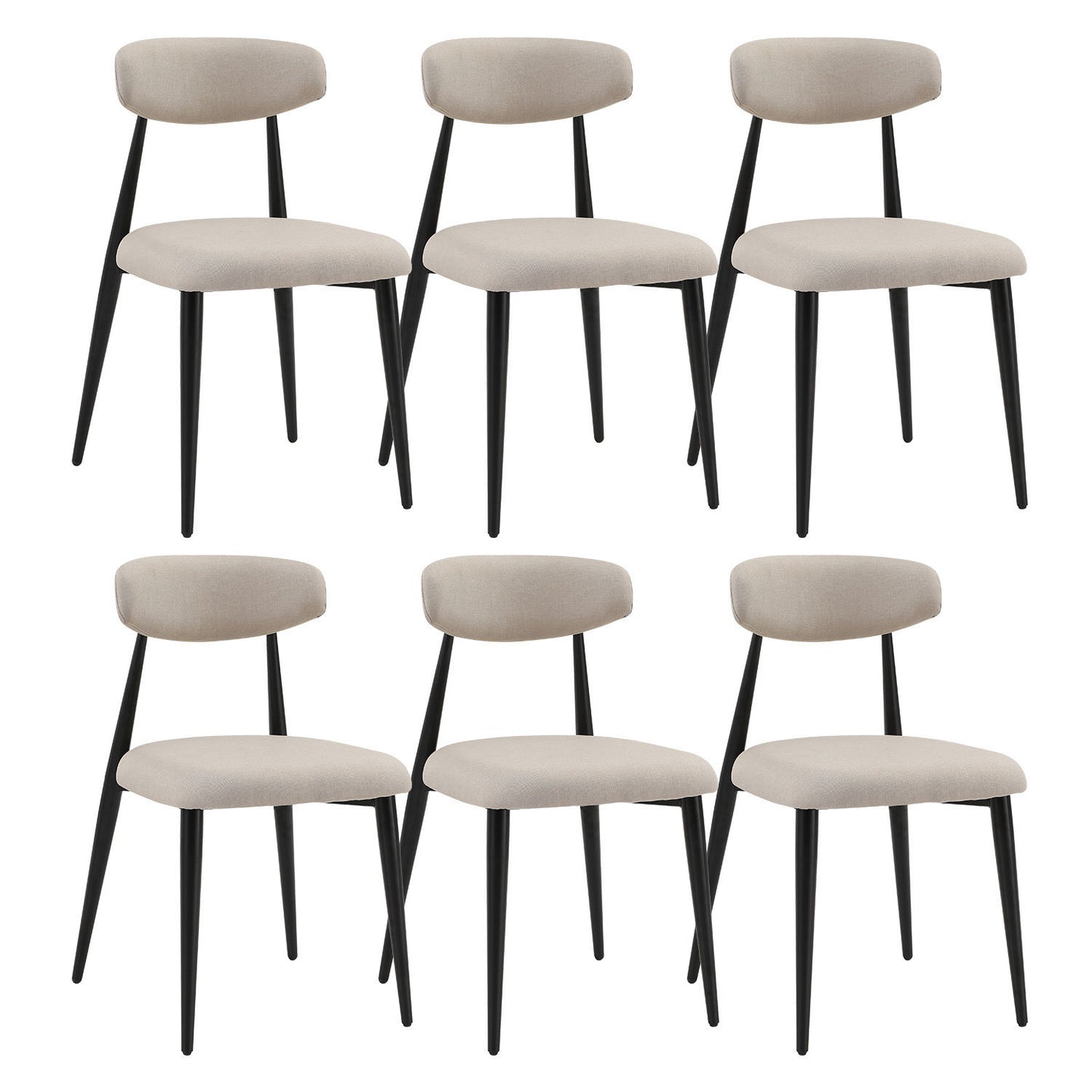 Baxley Curved Dining Chairs (Set of 6) - Light Gray