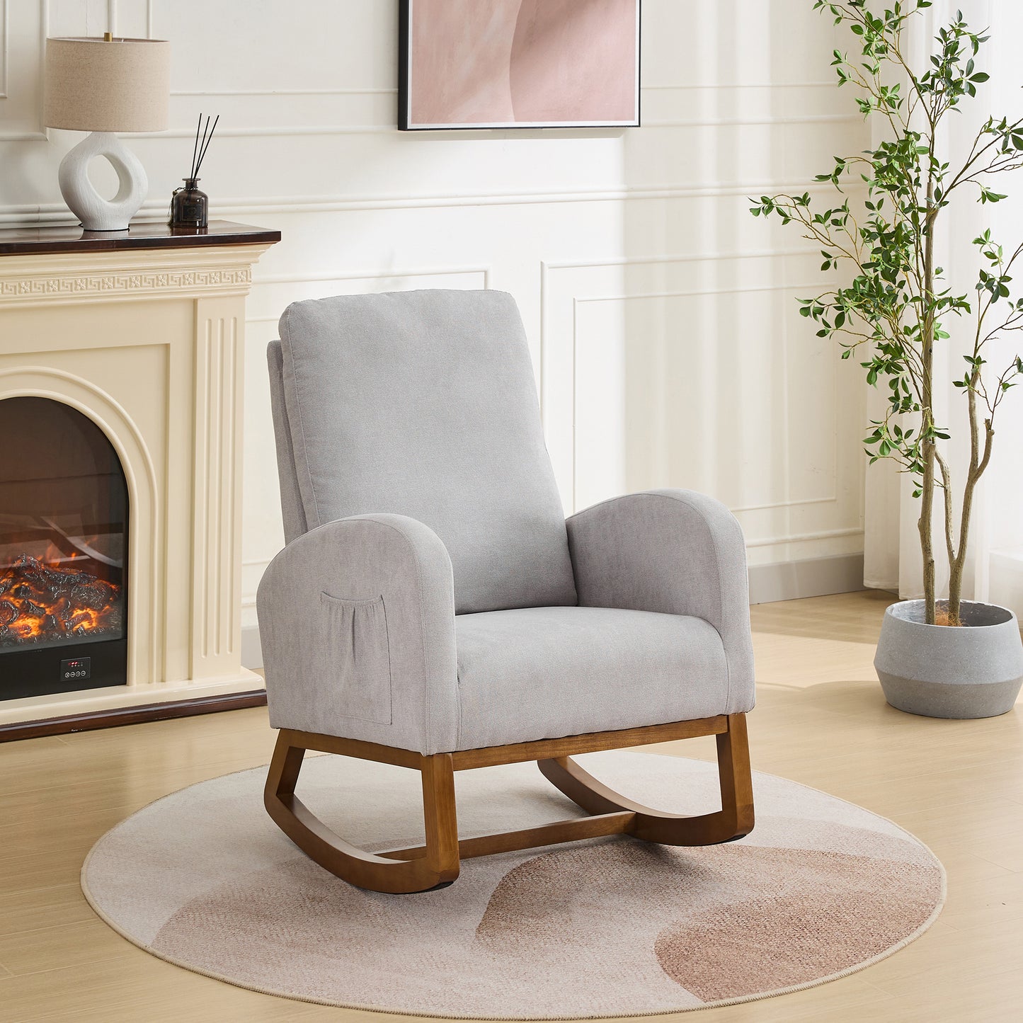 Lester Rocking Chair - Light Gray