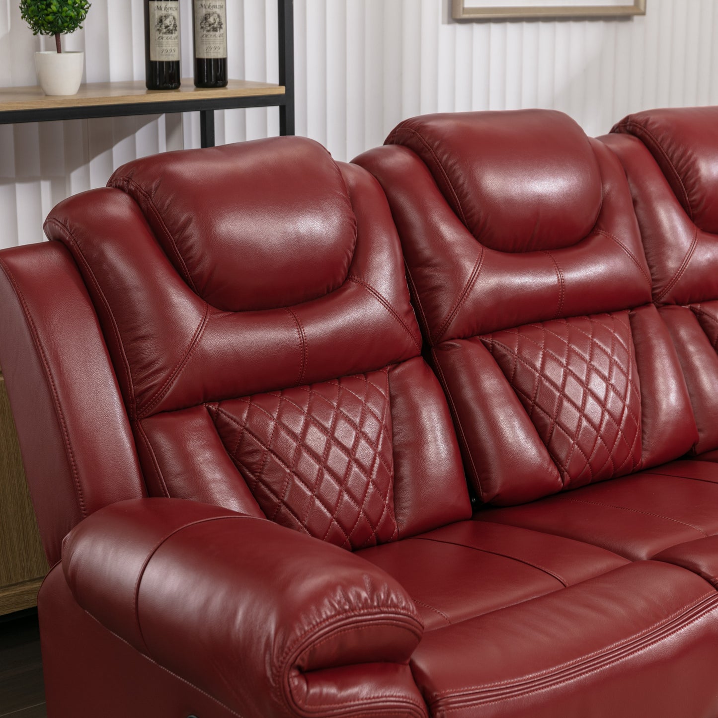 Milo 3 Pieces Recliner Sofa Sets - Red