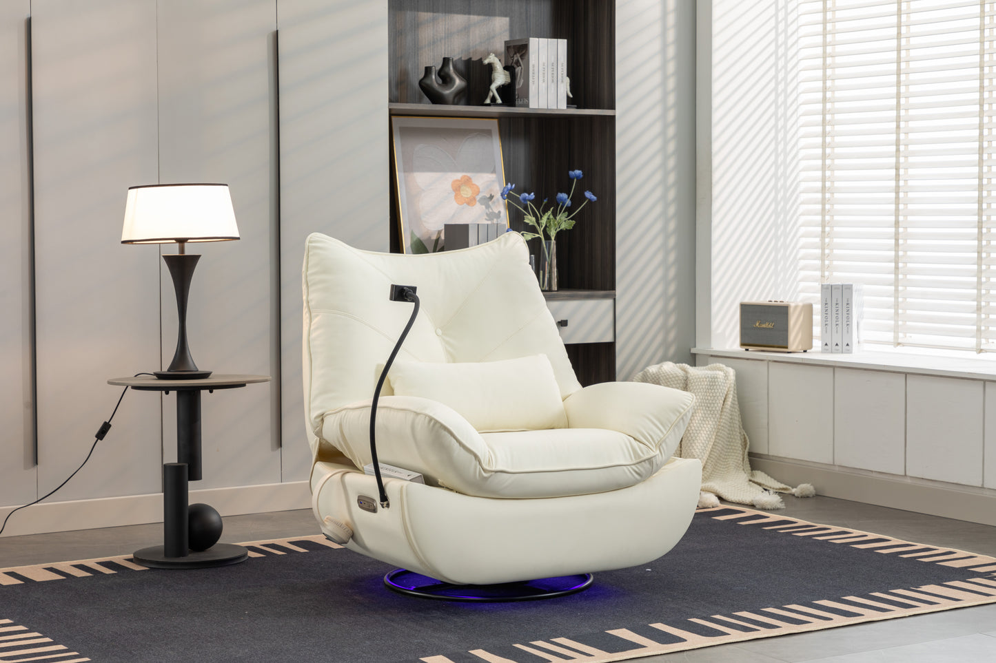 Bravo 270 Swivel Glider Recliner Chair - White