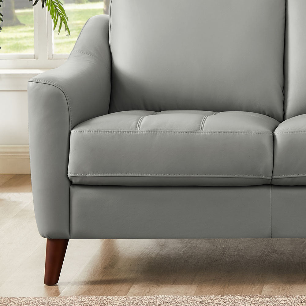 Ersa Leather Loveseat - Gray