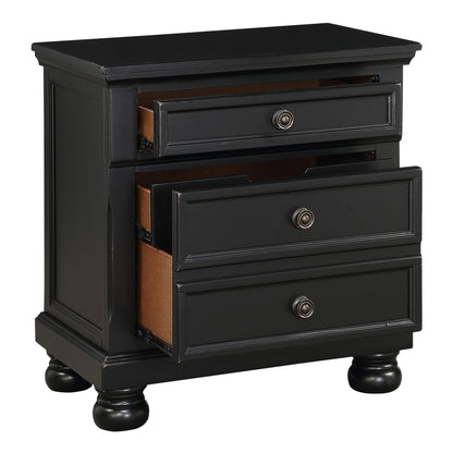 David Nightstand with Hidden Drawer - Black