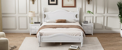 Quarto II Full Size Wood Platform Bed Frame - White