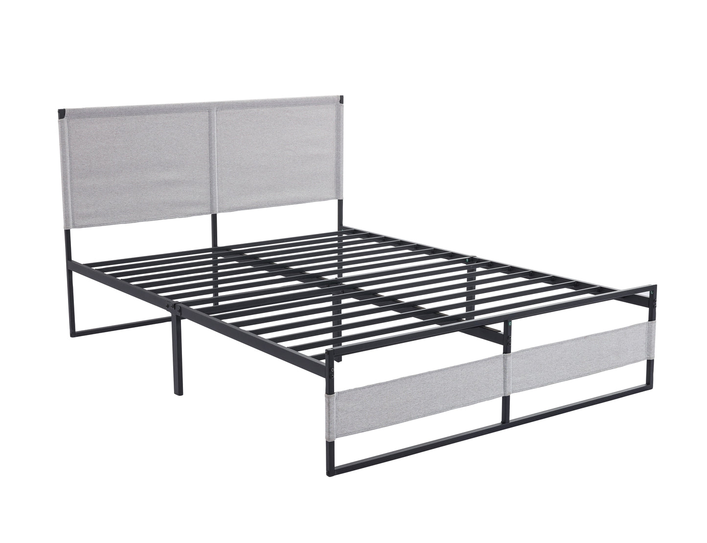 Ovi Queen Size Metal Bed Frame - Gray