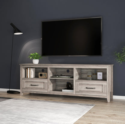 Sydney 70 Inches TV Stand with 2 Drawers - Grey Walnut