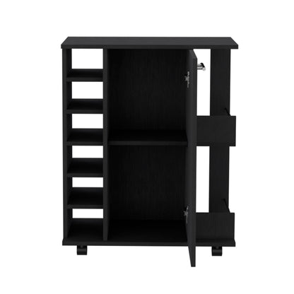 Finn Bar Cabinet With Wheels - Black