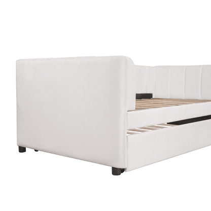 Tano Twin Size Upholstered Daybed with Trundle - Beige