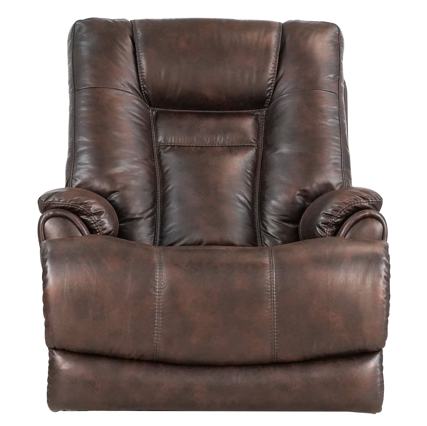 Leather Gel Zero Gravity  Power Recliner -  Brown