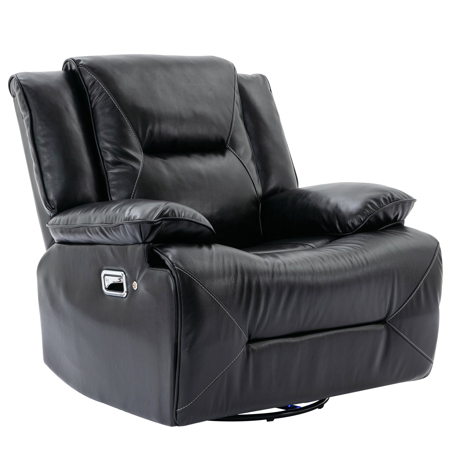 Meyer 360° Swivel and Rocking Manual Recliner Chair with a LED - Black