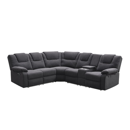 Ashira Manual Recliner Sofa Chairs with Storage - Black