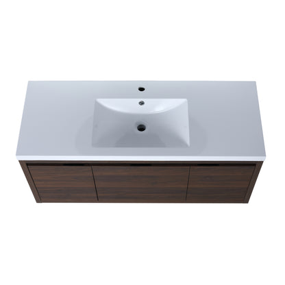 48 Inch Bathroom Cabinet With Sink - Walnut