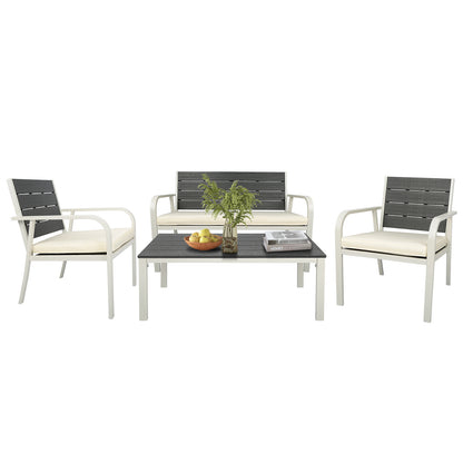 Britt 4 Pc Outdoor Patio Seating Set - White