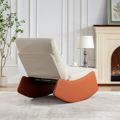 Stella Modern Rocking Chair Recliner - Orange+Beige