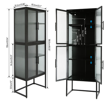 Nera II Tempered Glass Cabinet - Black