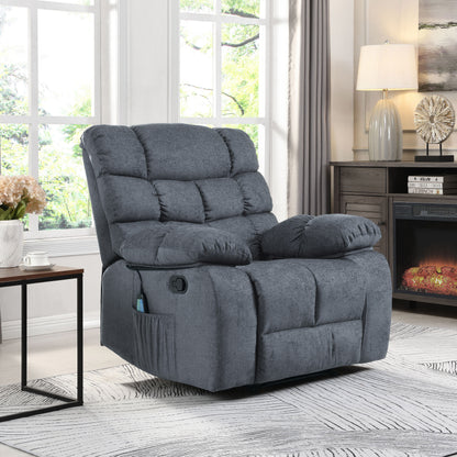 Jovan Power Recliner with Massage - Charcoal