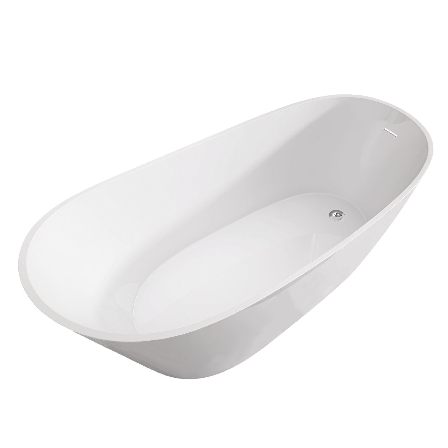 Nest 59" Acrylic Freestanding  Soaking Bathtub - Gloss White