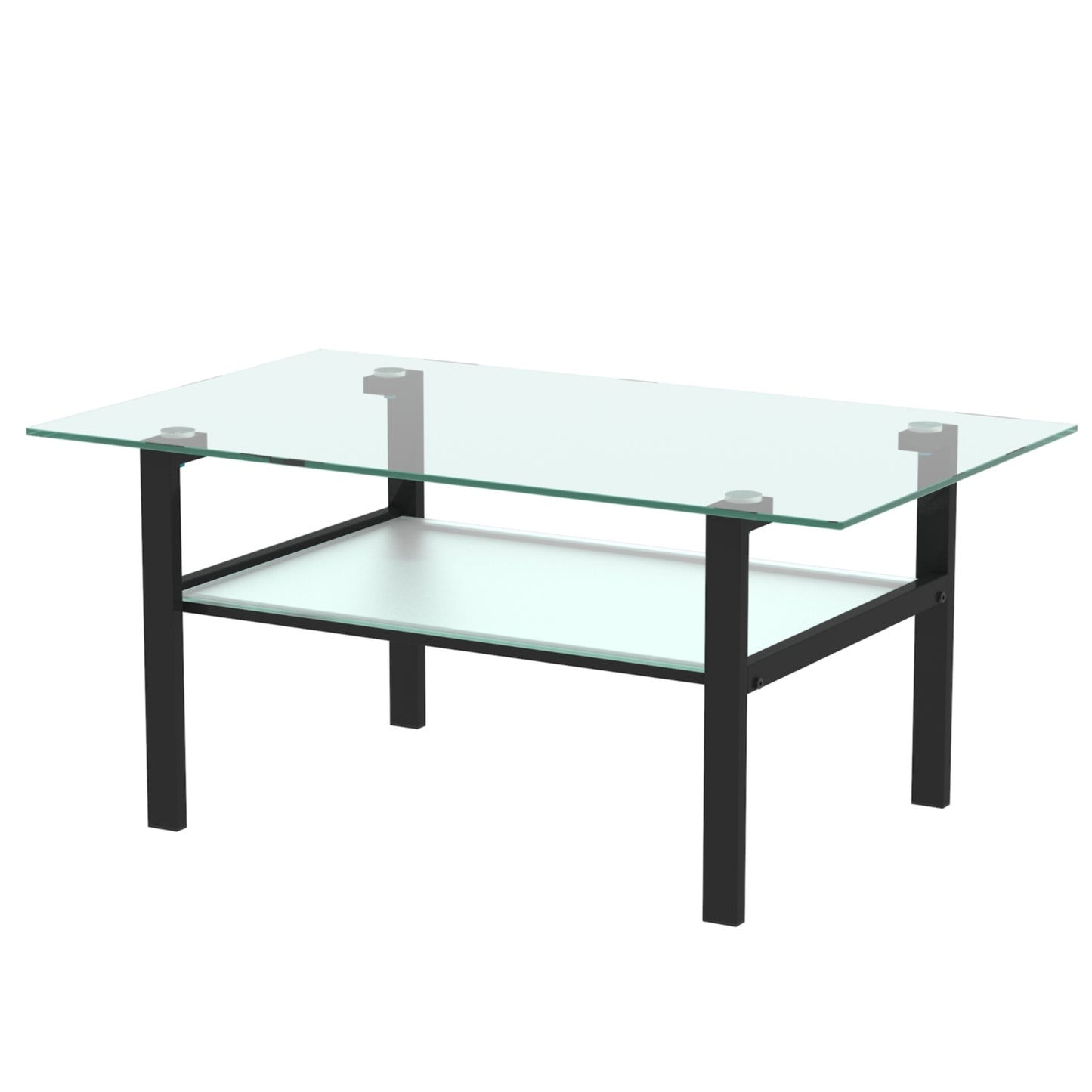 Kaya Glass Top Coffee Table - Black