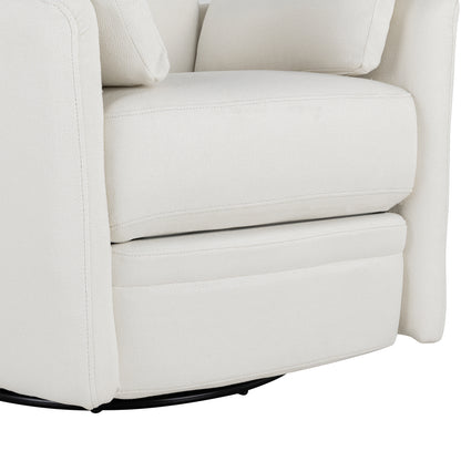 Niki Upholstered Swivel Recliner - Beige