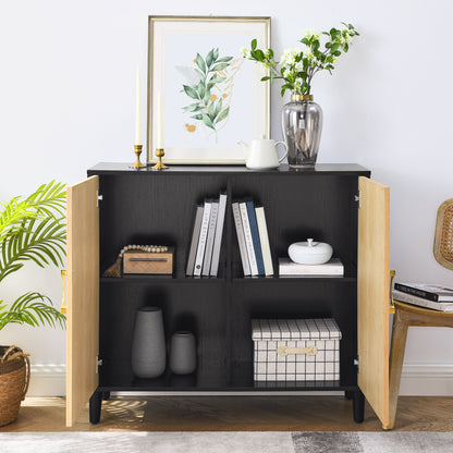 Vincent Storage Cabinet - Wood/Black