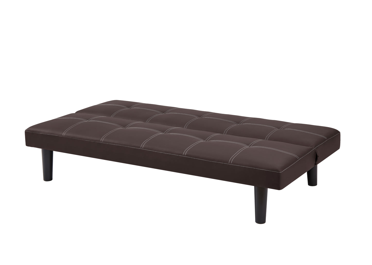 Bruno Black PU Convertible  Sofa Bed - Brown