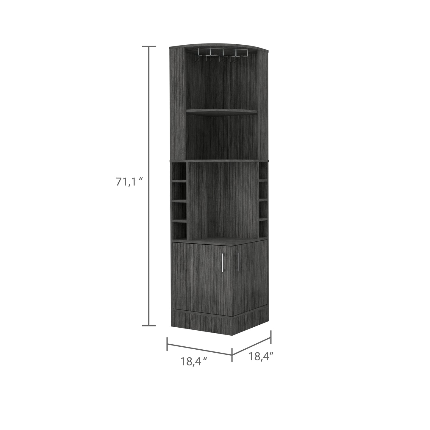 Isabelle 8-Bottle 2-Shelf Bar Cabinet - Smokey Oak