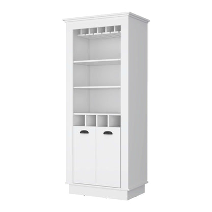 Tyler 4-Built In Wine Rack Bar Cabinet - White