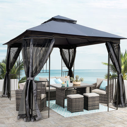 Zamora 10 x 10 ft Outdoor Patio Gazebo Canopy Tent - Gray