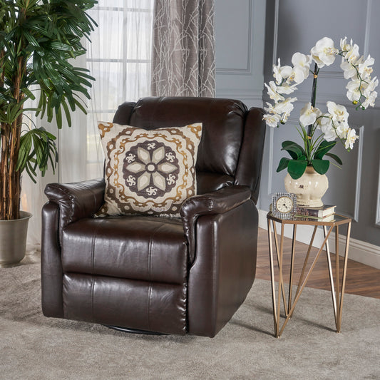 Margo Recliner PU Chair with Swivel - Brown