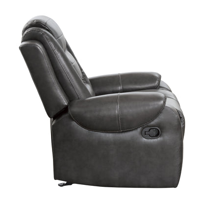 Avalos Luxury  Two-Tone Chair Glider Reclining - Gray