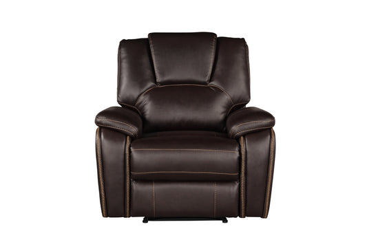 Amira Power Faux Leathe Reclining Chair - Brown