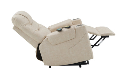 Victory Power Lift Recliner with Heating and Massage - Light Brown