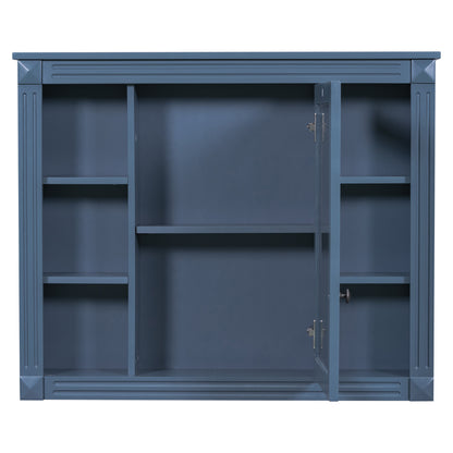 Royal Blue Wall Mounted Bathroom Storage Cabinet