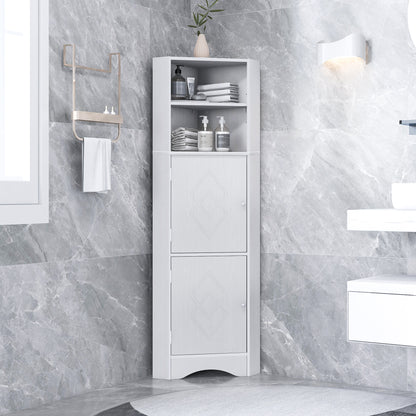 Skyward Bathroom Corner Cabinet - White