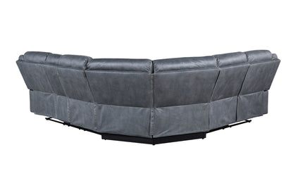 Dollum Velvet Sectional Sofa - Gray