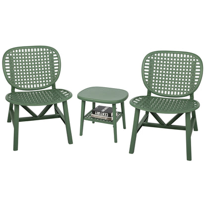 Toccara  3 Pc Retro Patio Table Chair Set - Green