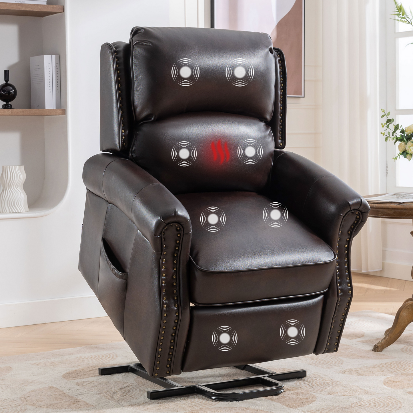 Ramos Power Lift Recliner with Massage - Brown