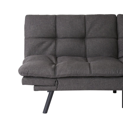 Koa Modern Convertible Memory Foam Futon Sofa Bed - Dark Grey