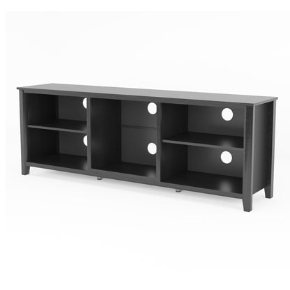 Wesley TV Stand Storage Media Console Entertainment Center - Black