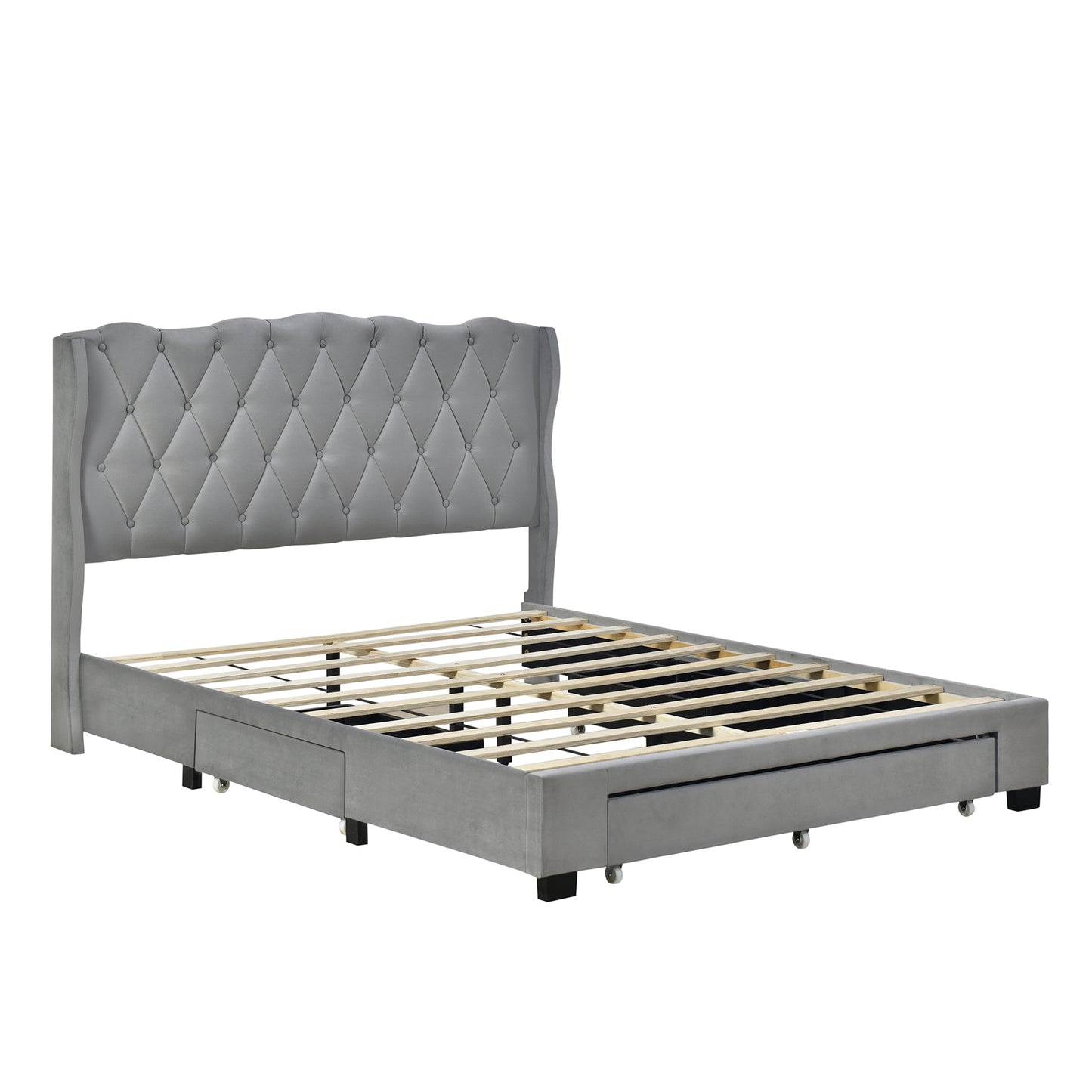 Valencia Queen Size Platform Bed - Gray