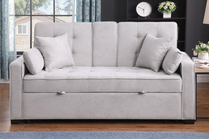 Cody II Woven Fabric Convertible Sleeper Loveseat - Light Gray