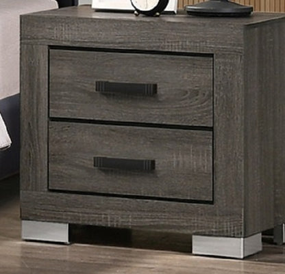 Clancey Wooden Nightstand - Grey