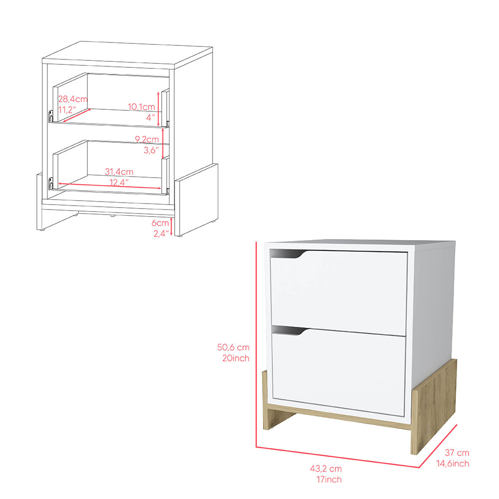 Brookland  Nightstand - White/Macadamia