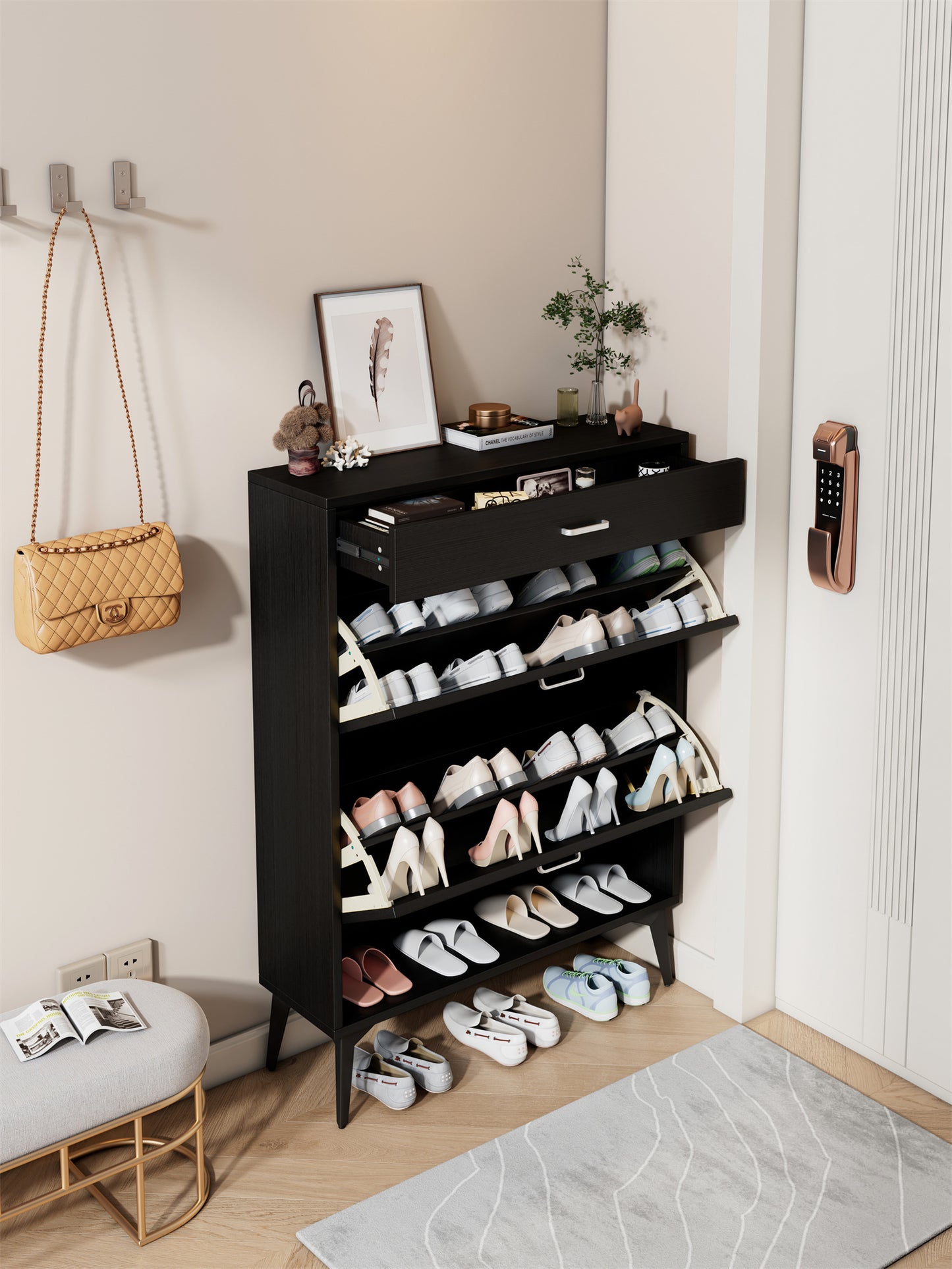 Rui Shoe Cabinet - Black