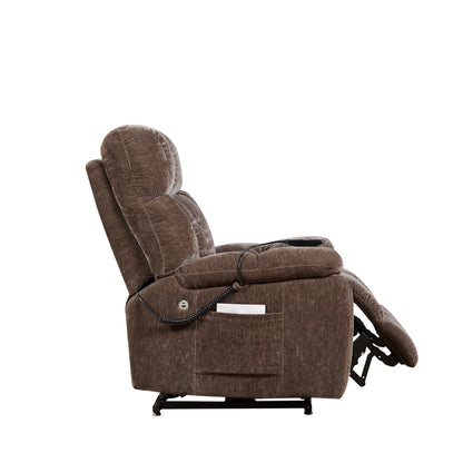 Quest Power Lift Recliner Chair  with Massage and Heat - Brown