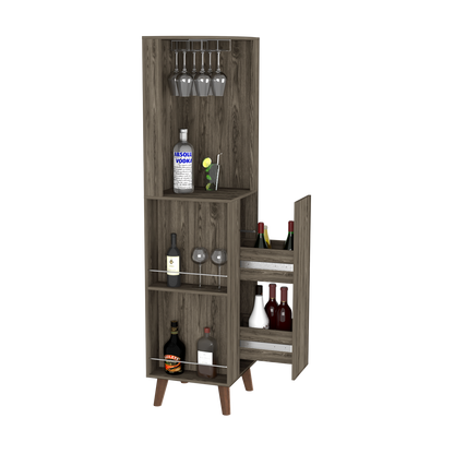 Plex Corner Bar Cabinet - Dark Brown