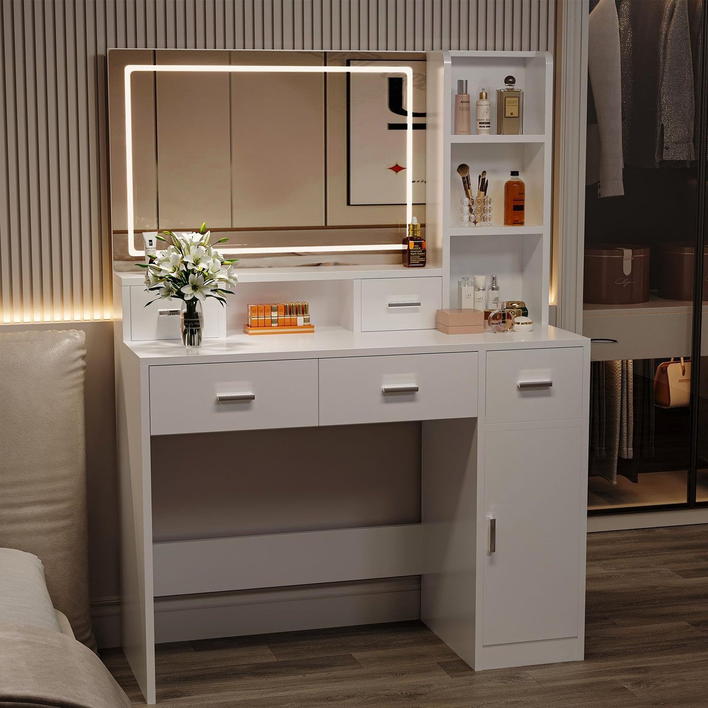 Jaya Vanity Desk with LED Lights